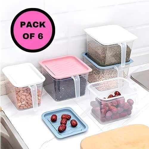 6-Piece Airtight Food Storage Container Set | BPA-Free Stackable Kitchen Storage Boxes with Leak-Resistant Lids