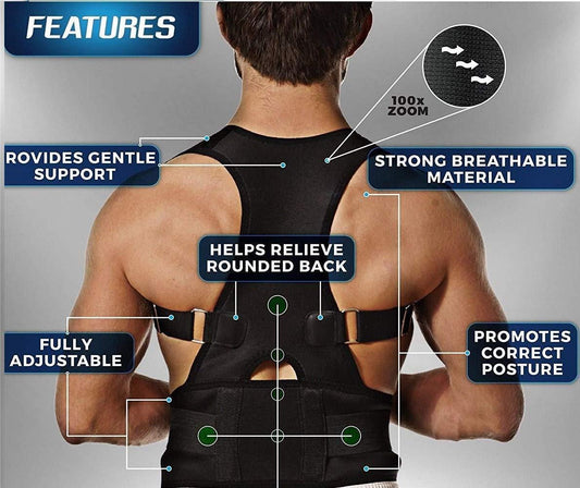 Adjustable Posture Corrector Back Support Brace | Breathable Upper Back & Shoulder Support for Men & Women