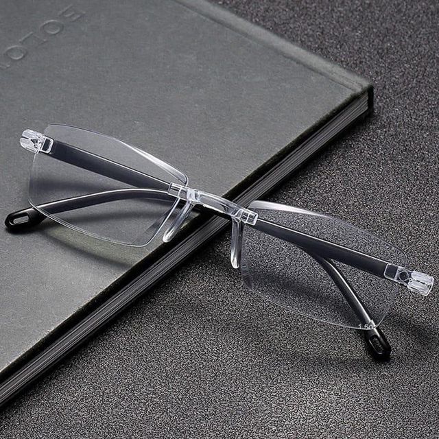 Premium Rimless Blue Light Blocking Reading Glasses | UV Protection | Lightweight Computer & Reading Eyewear