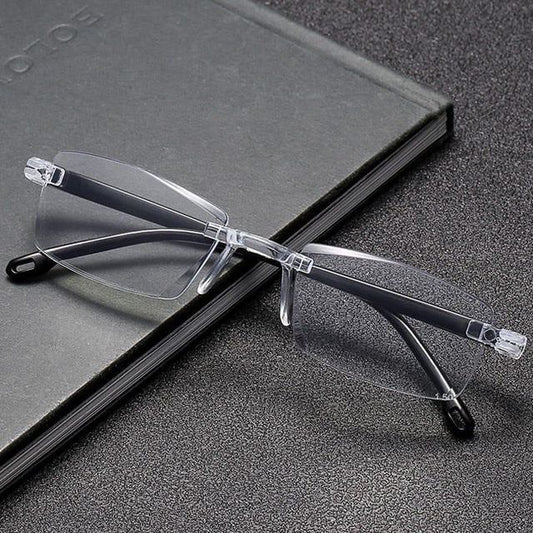 Premium Rimless Blue Light Blocking Reading Glasses | UV Protection | Lightweight Computer & Reading Eyewear