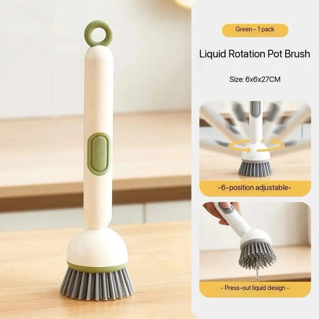 2-in-1 Soap Dispensing Dish Scrubber Brush | Refillable Kitchen Cleaning Brush for Dishes, Pots & Pans
