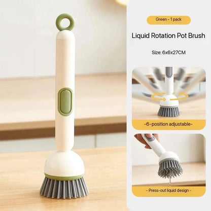 2-in-1 Soap Dispensing Dish Scrubber Brush | Refillable Kitchen Cleaning Brush for Dishes, Pots & Pans