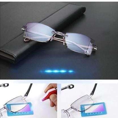 Premium Rimless Blue Light Blocking Reading Glasses | UV Protection | Lightweight Computer & Reading Eyewear